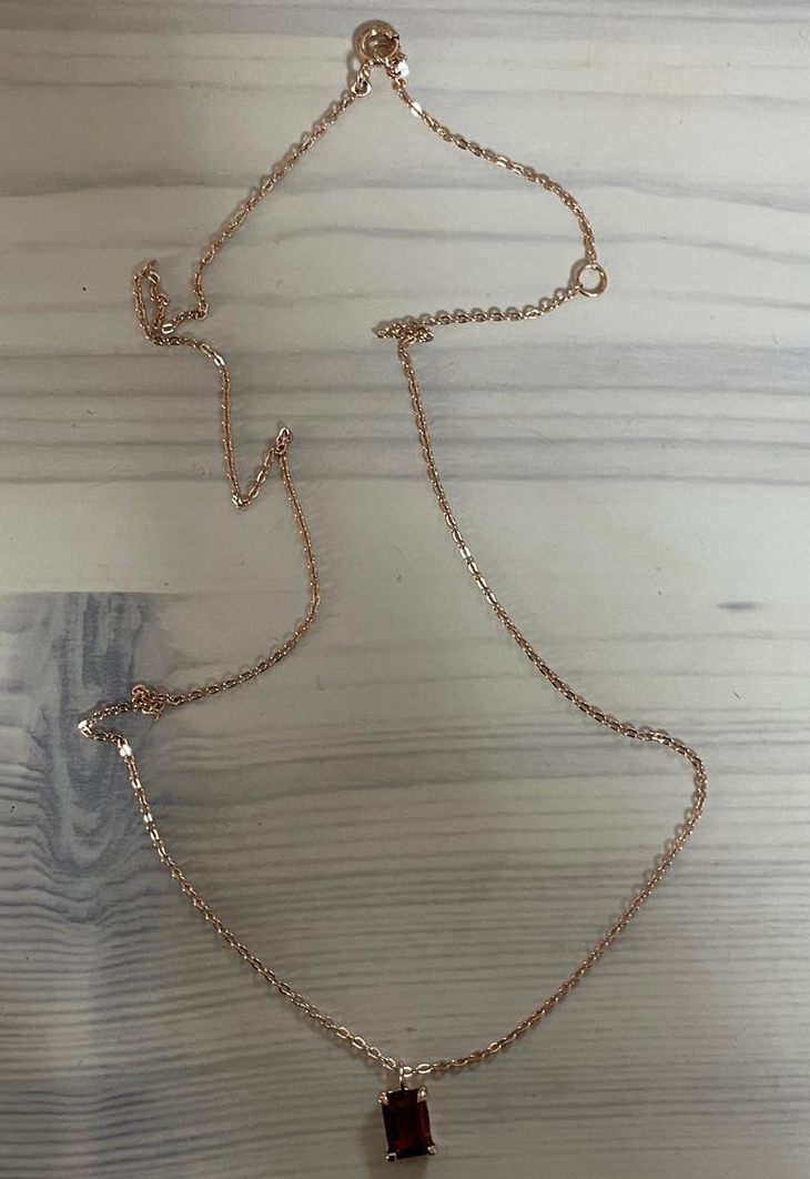 925실버 가넷 원석목걸이