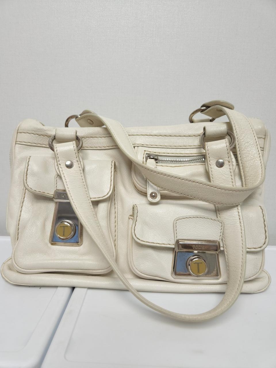 토즈 데일리백  크림색