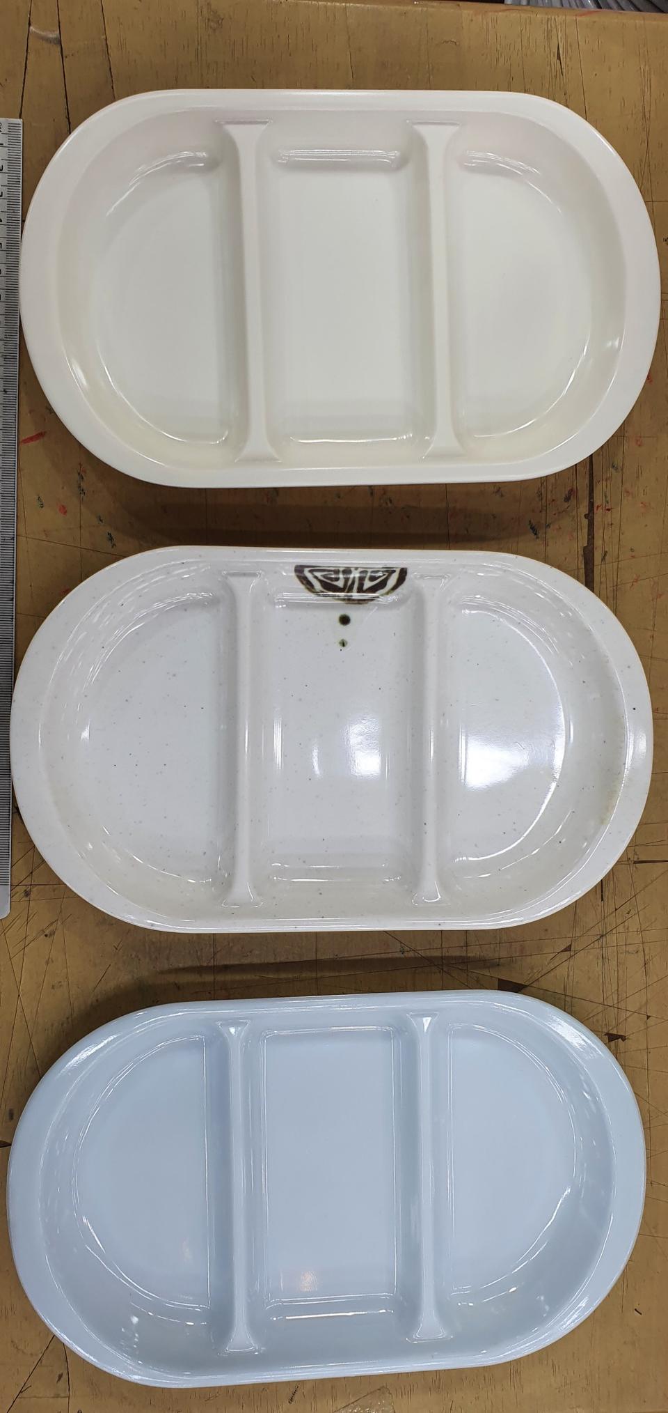 중식 타원형3칸 그릇땡 1200원