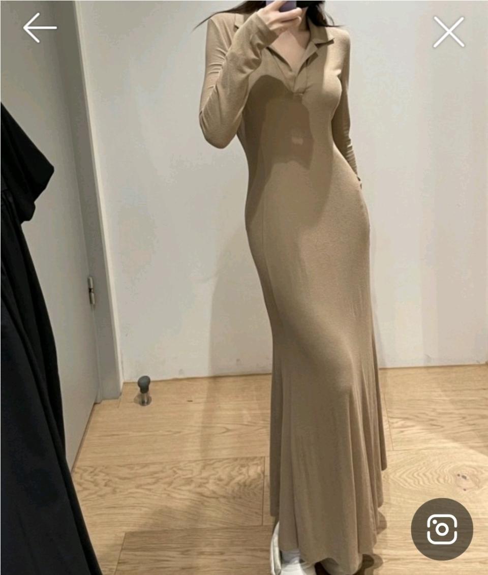 기모 맥시 롱원피스 핑크