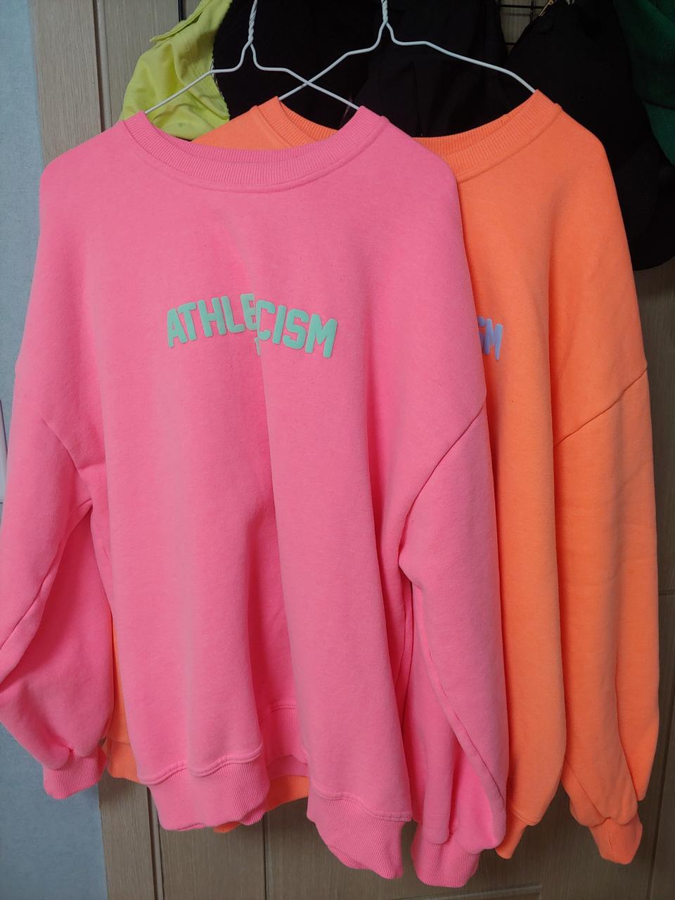 기모 네온 루즈핏맨투맨