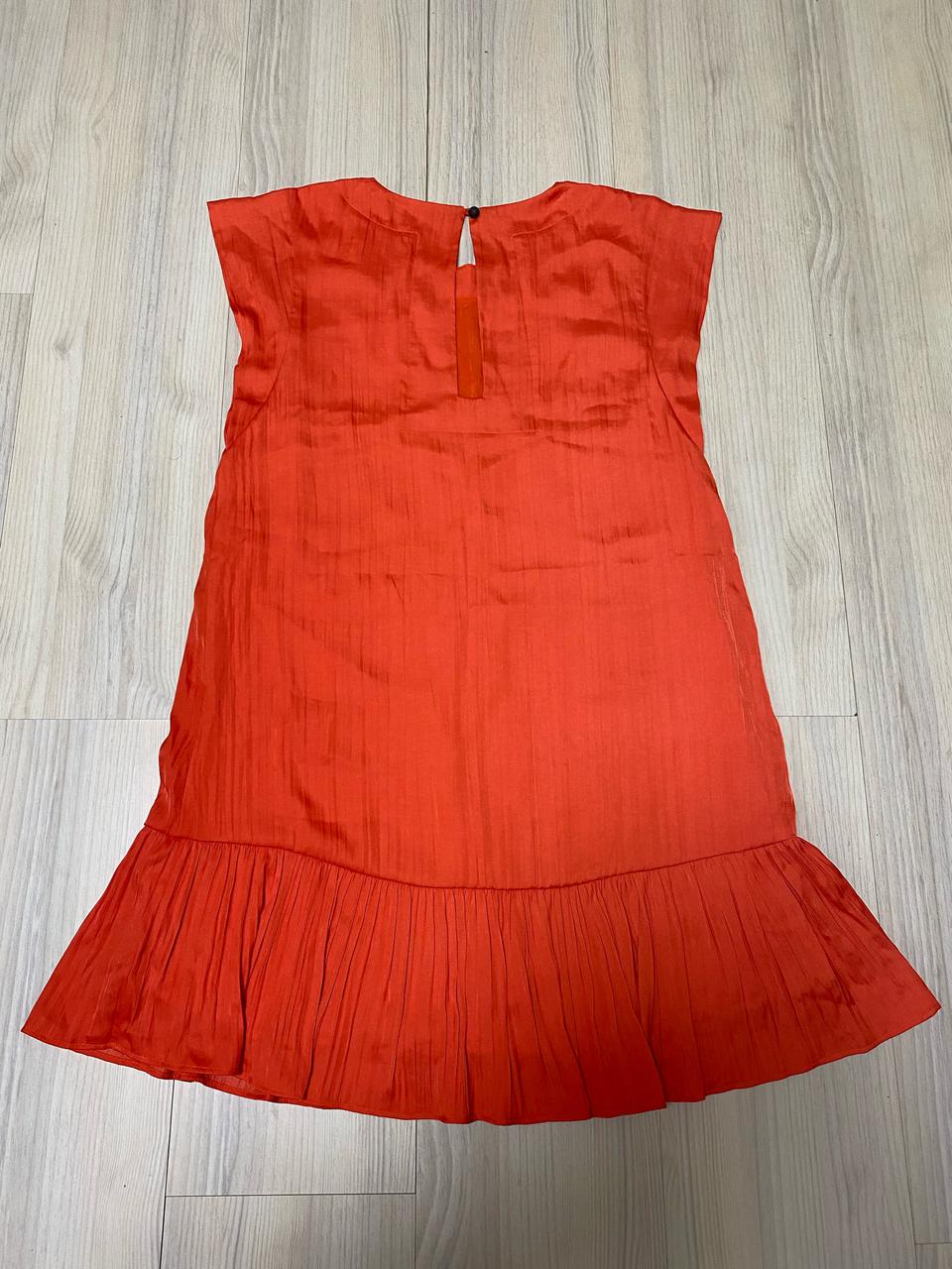 쨍한 주황색 미디 원피스