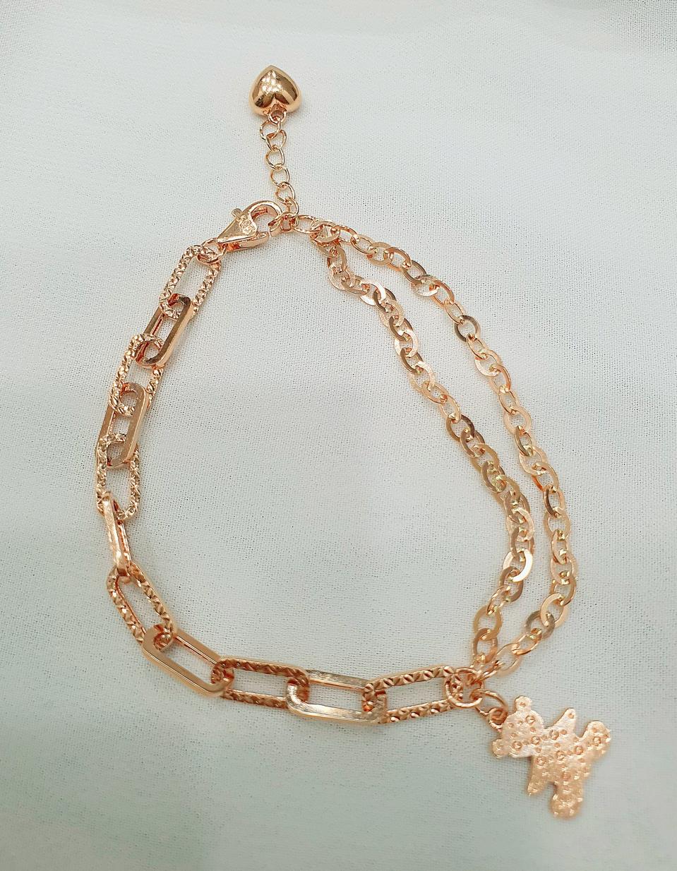 두줄14k 곰돌이 팔찌