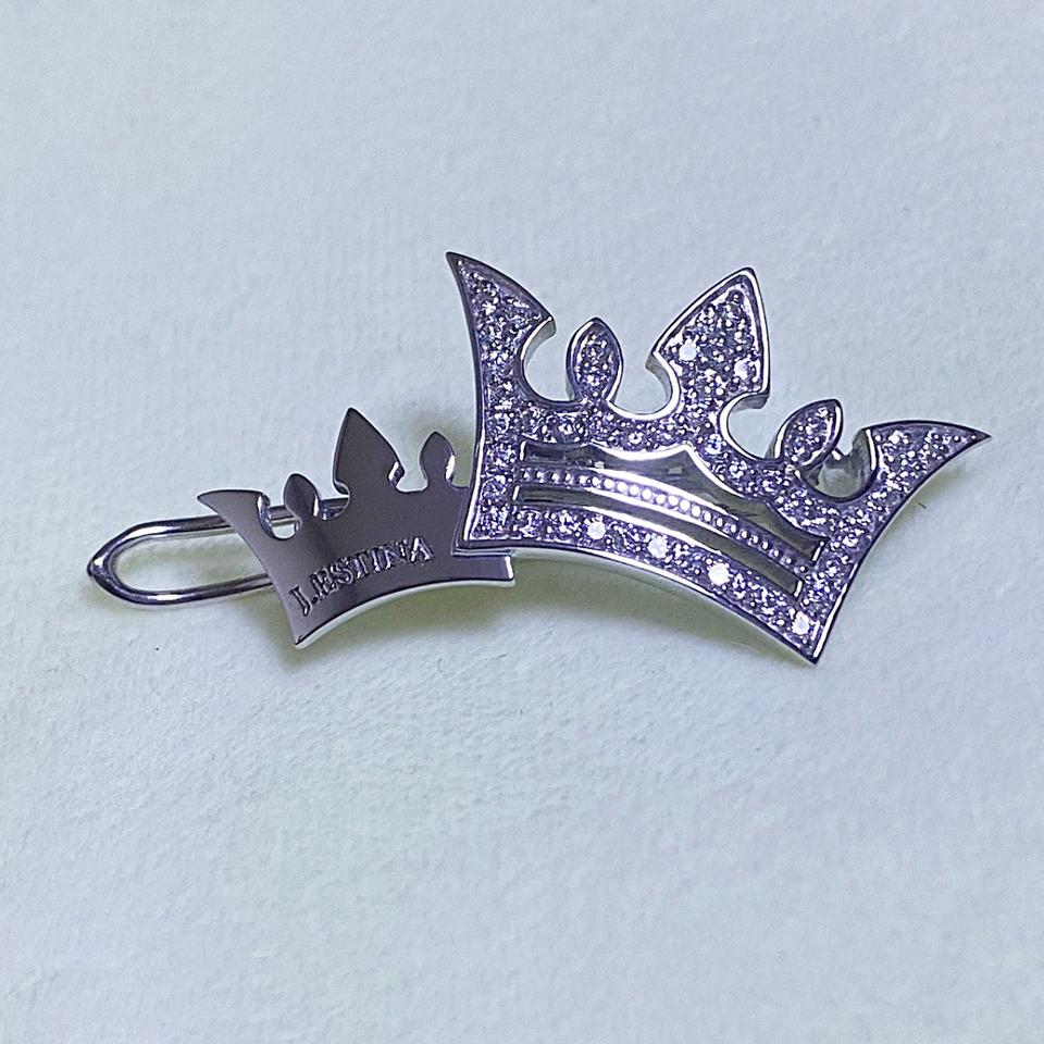 제이에스티나 실버 더블 티아라 헤어핀