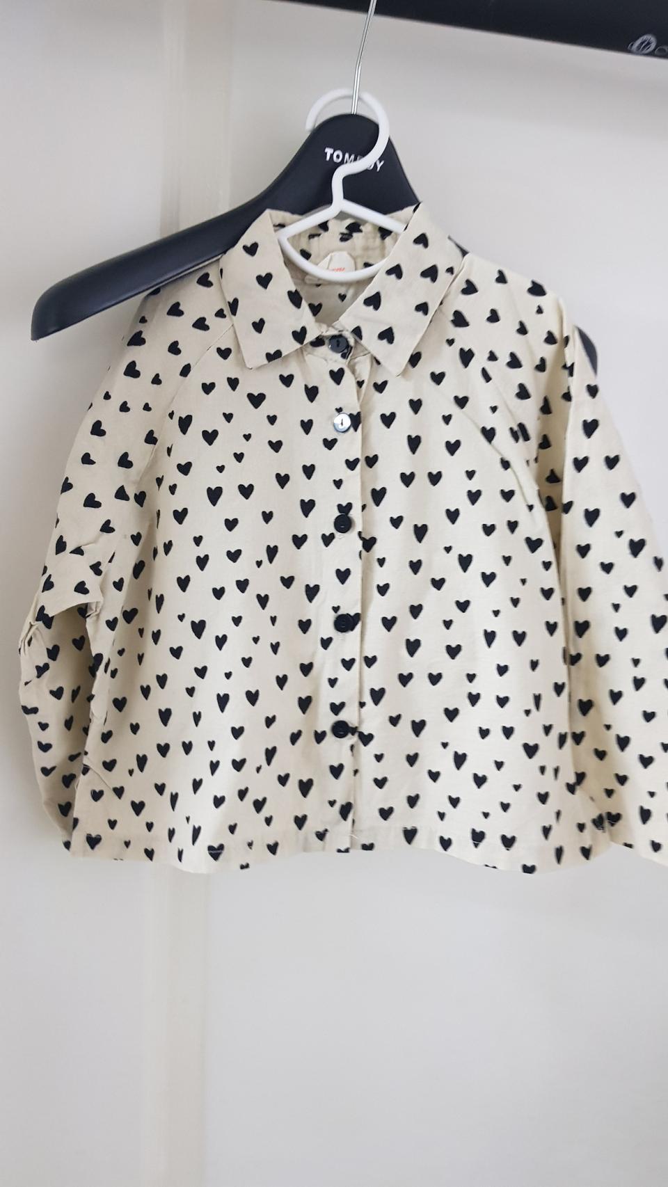 유아의류 남녀공용 하트 러브 아기 남방 셔츠