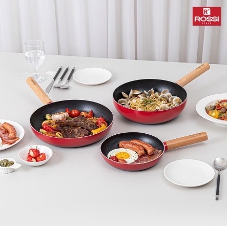 [새상품] 로시 투톤 레드 후라이팬 3종