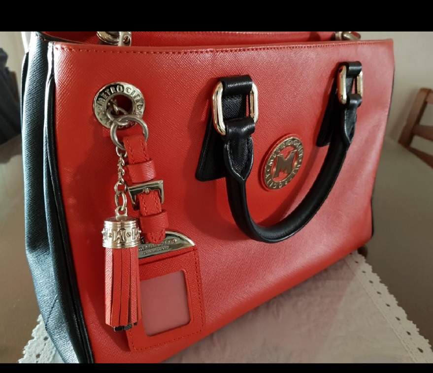 메트로시티 크로스 겸 숄더 오렌지/블랙 백