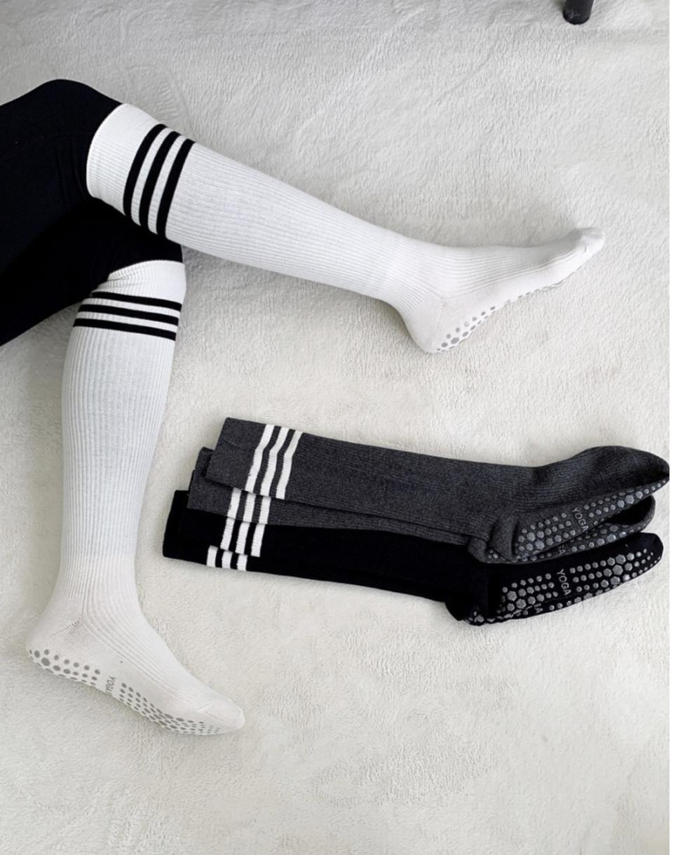 여성 미끄럼방지 장목양말 논슬립 요가 필라테스 테니스 골프 삭스 3COL