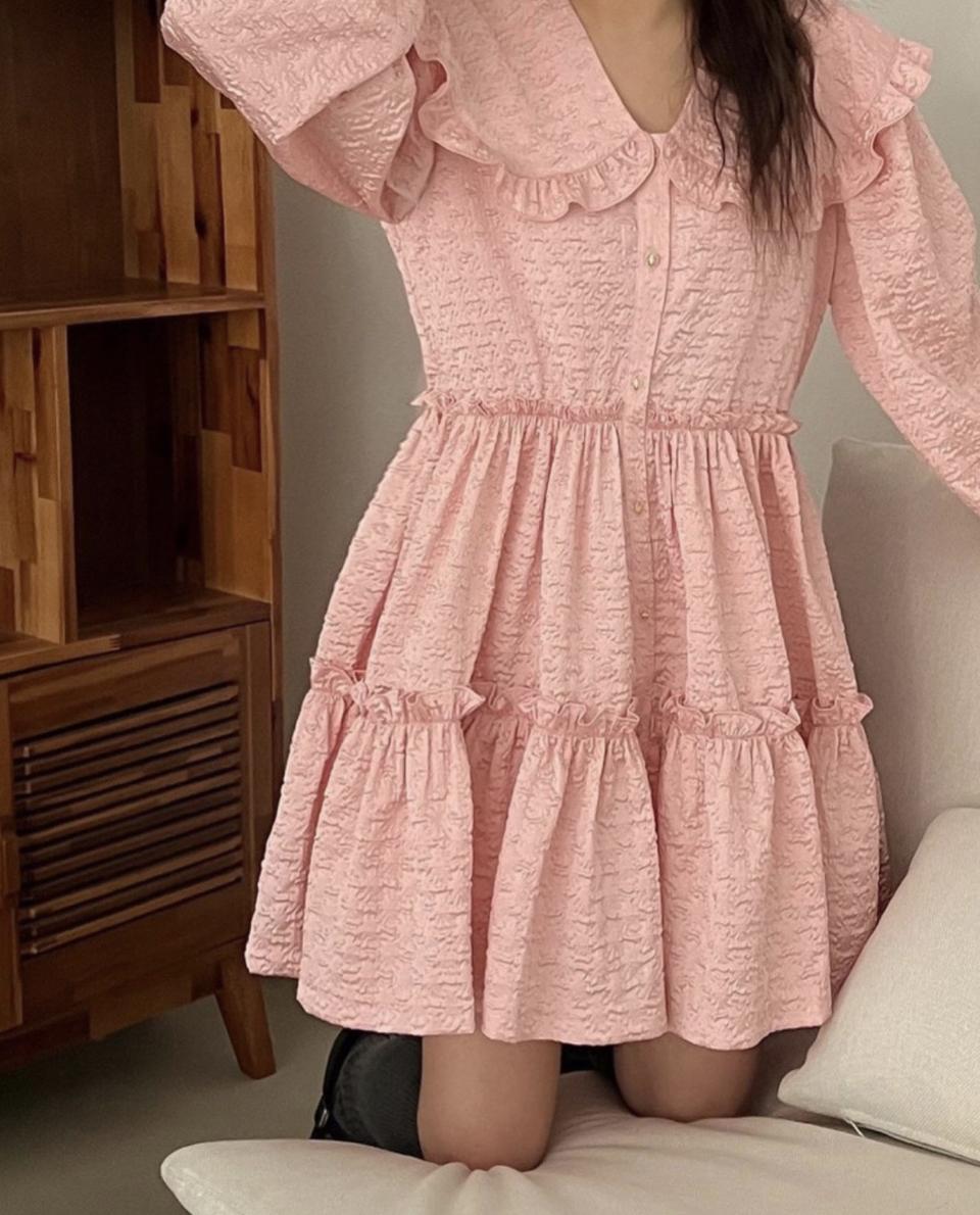 티아라 세일러 빅카라 프릴 루즈핏 캉캉 러플 미니 원피스