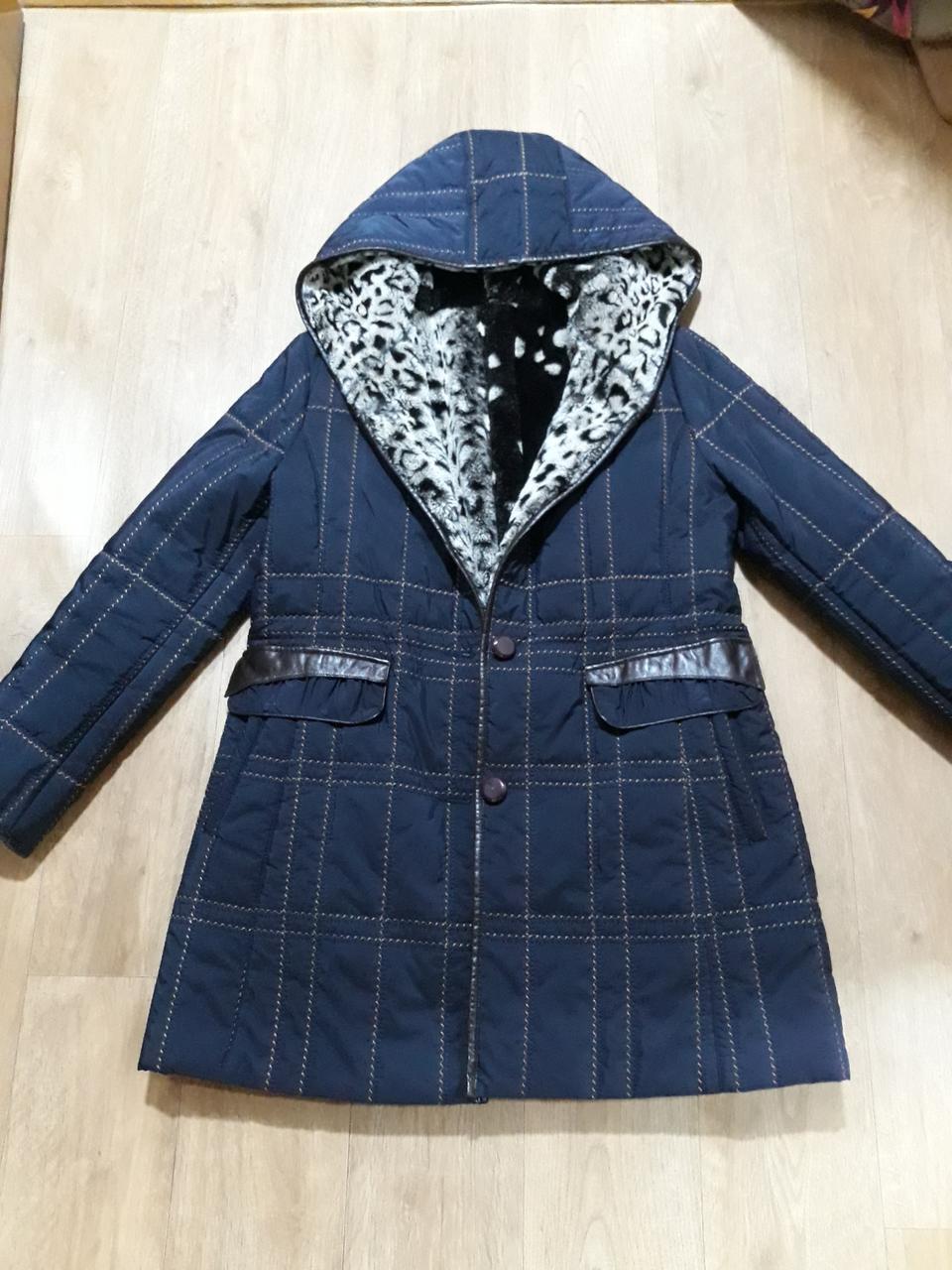 네이비 누빔 털내피 점퍼 코트