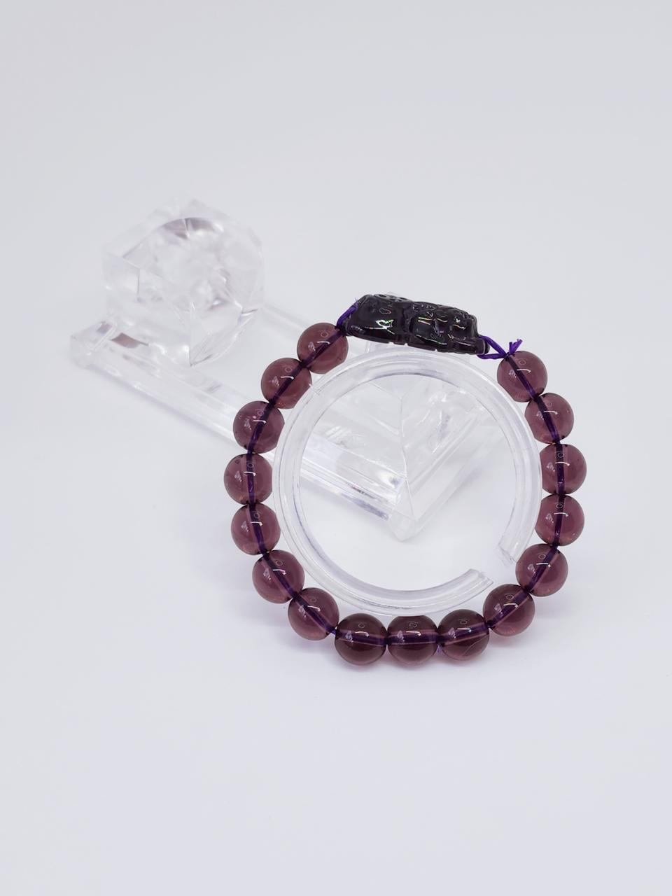 보라색 수정 비휴 여자 행운팔찌