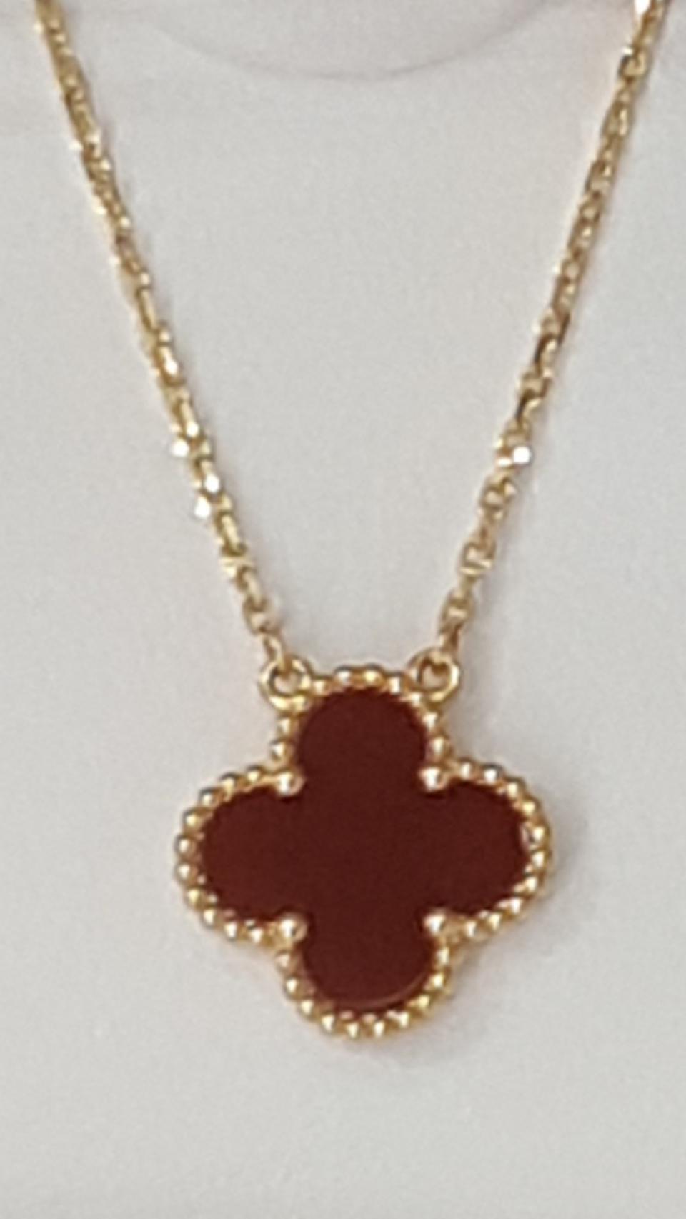 반클리프엔아펠 레드네잎클로버 금목걸이