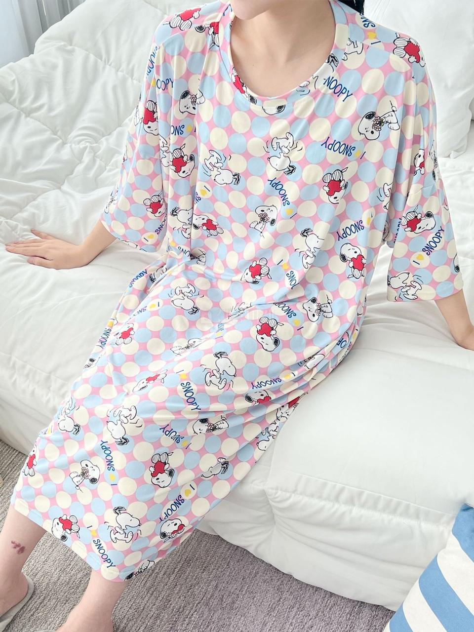 1461-3 F 신상 오버핏 반팔 잠옷 데일리 원피스 빅사이즈 임부복