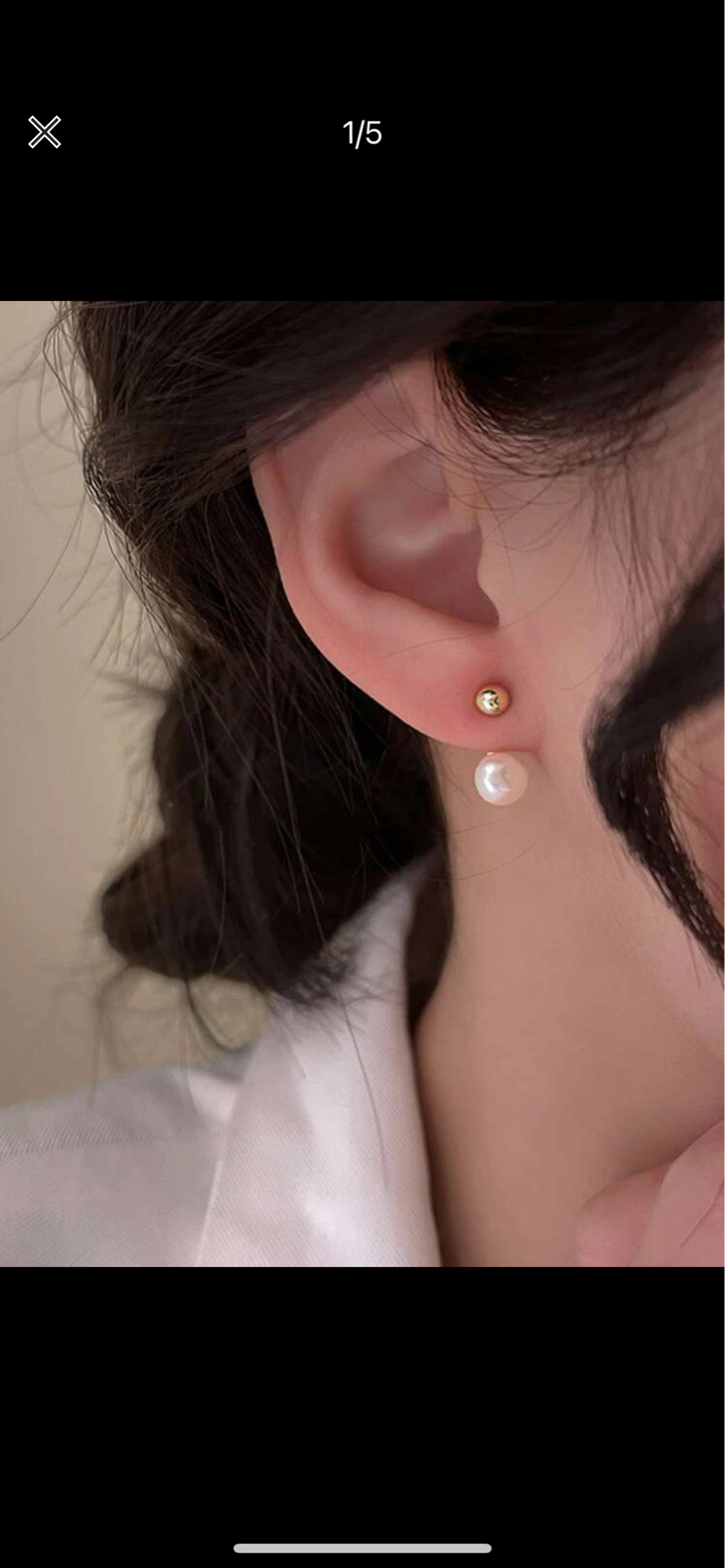 새상품)진주&볼 심플 귀걸이