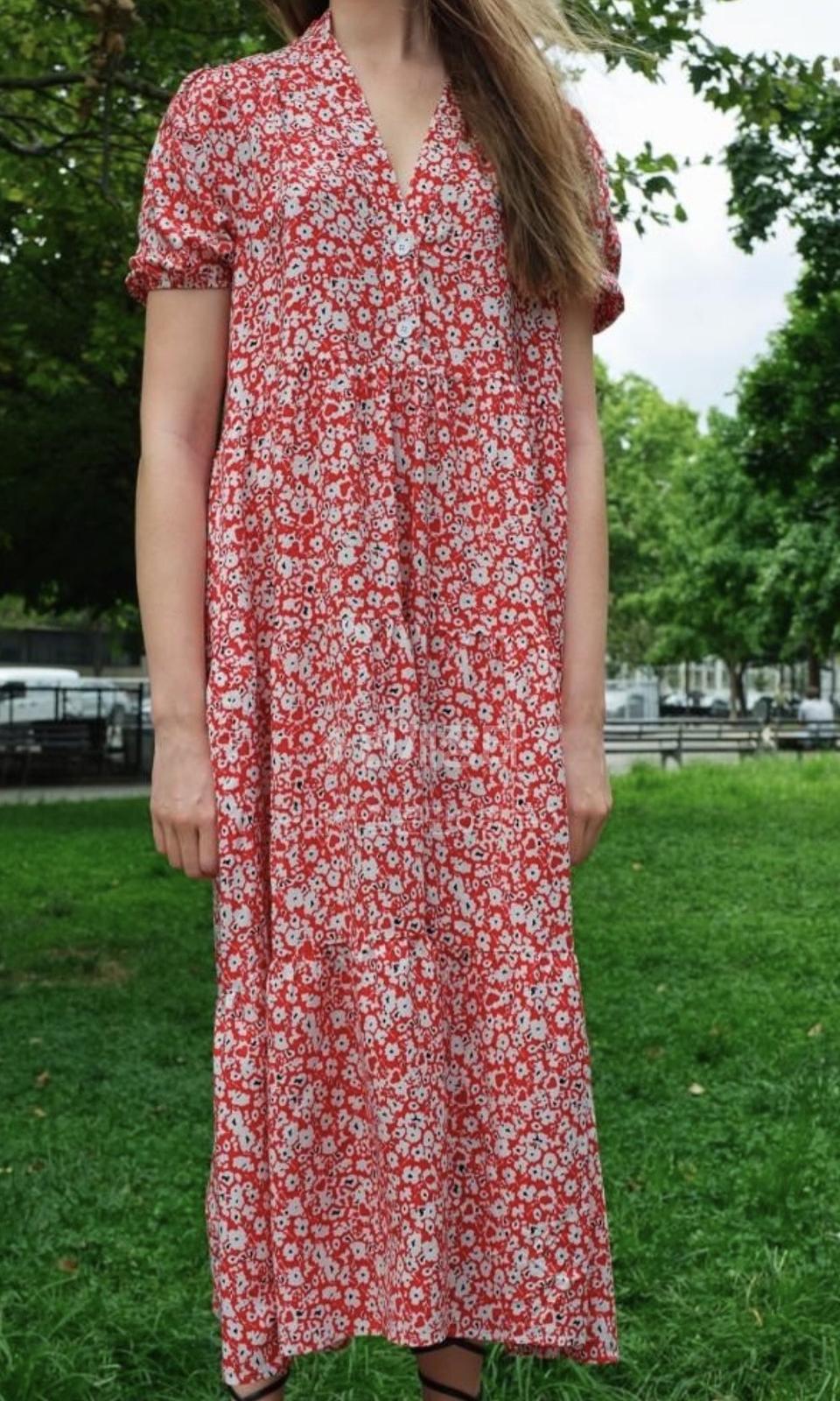 플로럴 레드 하트 원피스 새상품 초특가