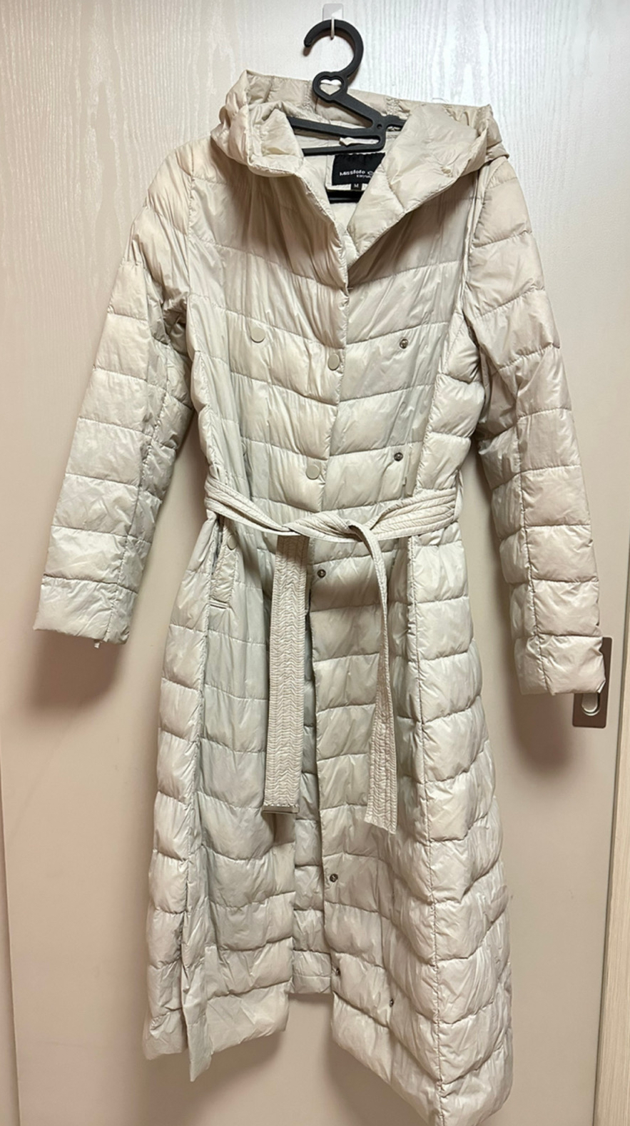 오리털 후드 롱경량패딩