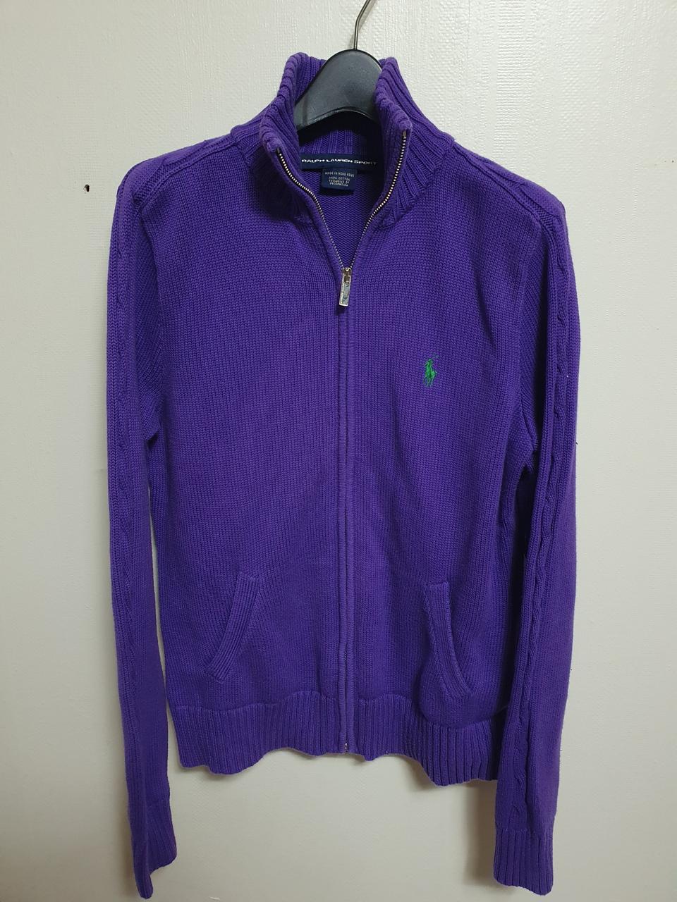 폴로 랄프로렌 스포츠 꽈배기 라인 니트 집업 L