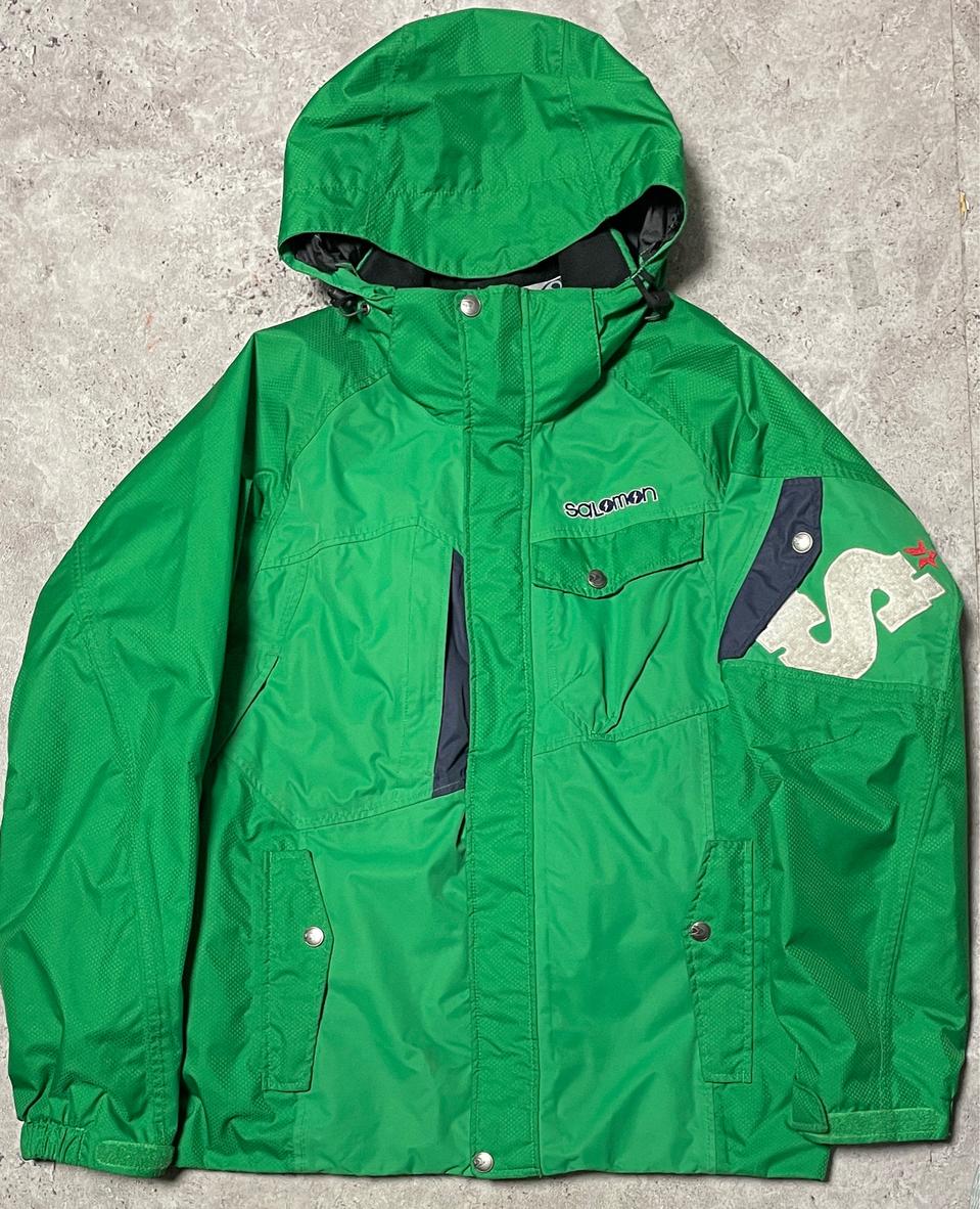 살로몬 방수 바람막이 자켓 그린 아웃도어 고프코어