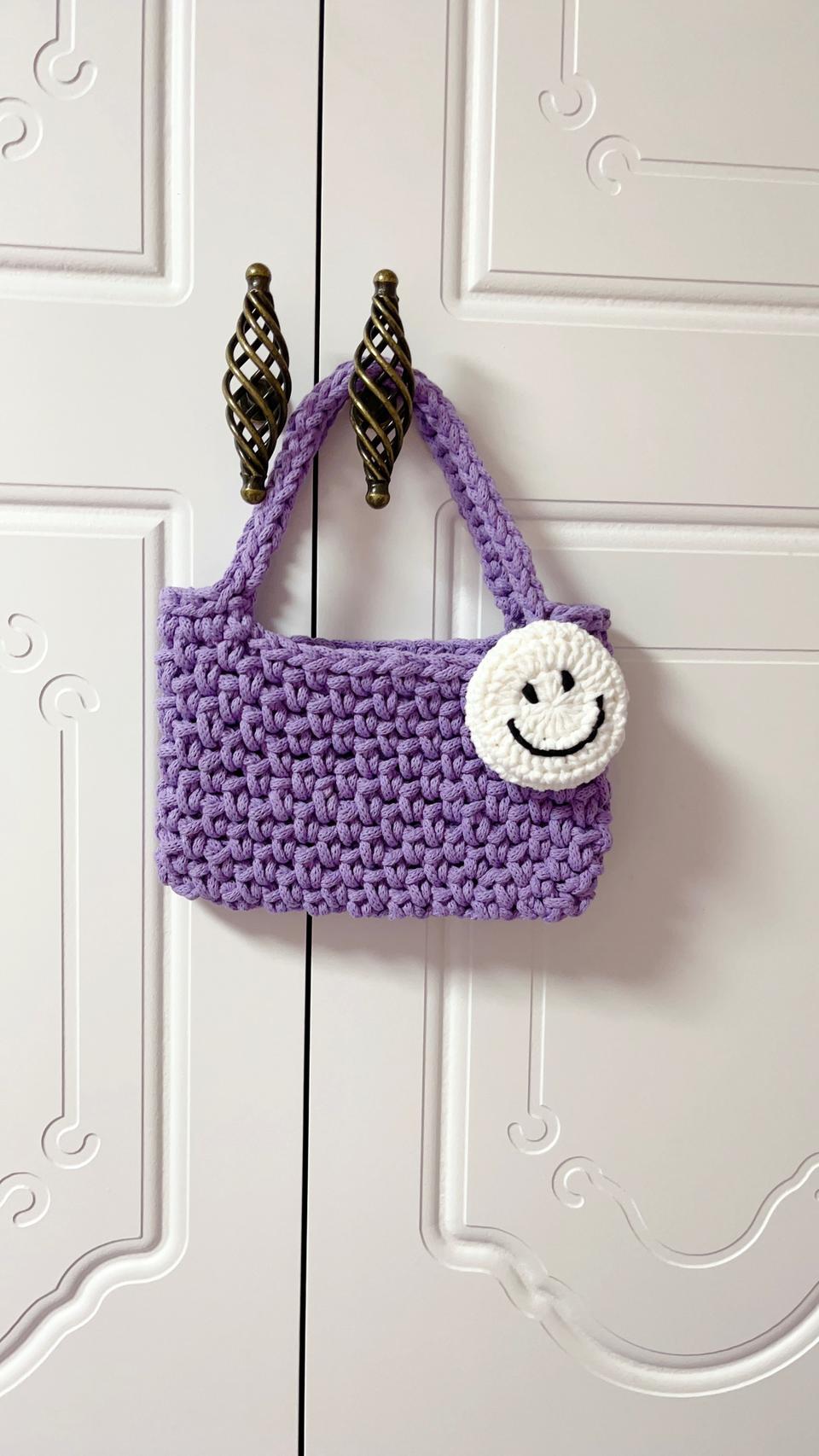 뜨개가방 미니사각백