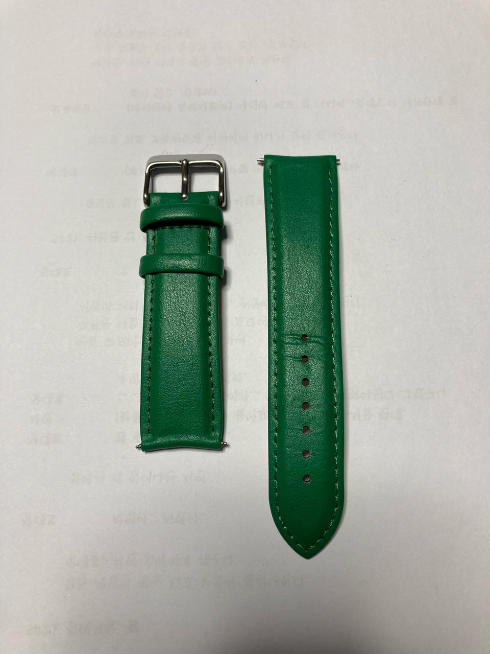 22미리 가죽 시계줄 초록색