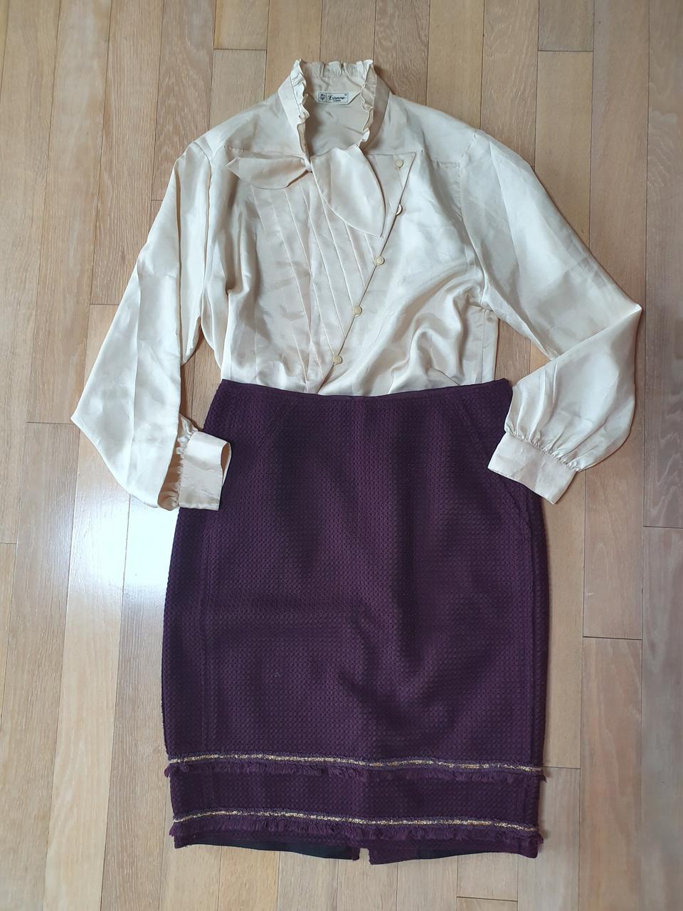 오브제 트위드 스커트