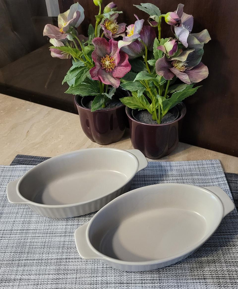 고급 연그레이 무광 그라탕그릇 세트