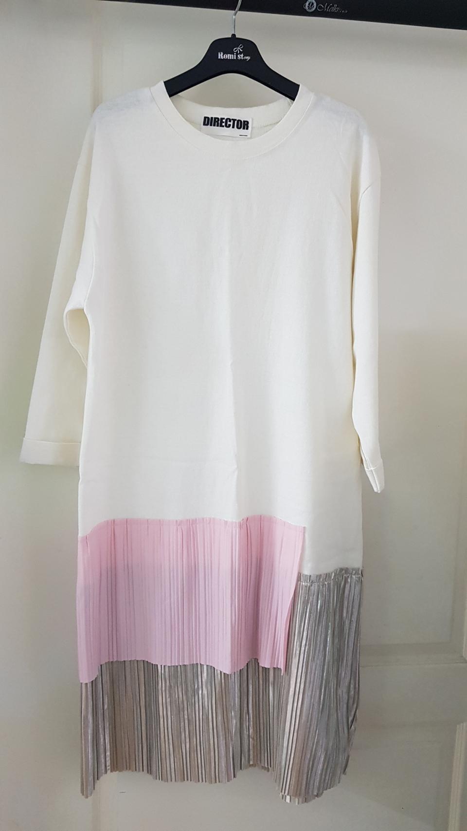 핑크&실버 주름 원피스