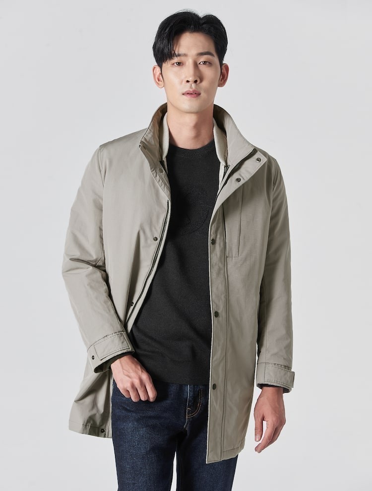 갤럭시 그레이 코튼 블렌드 디테처블 3WAY 코트 100 사이즈 새제품