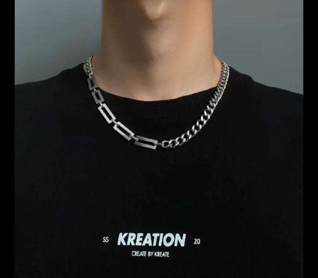 굵은 체인목걸이 티타늄 남자 여자 커플목걸이
