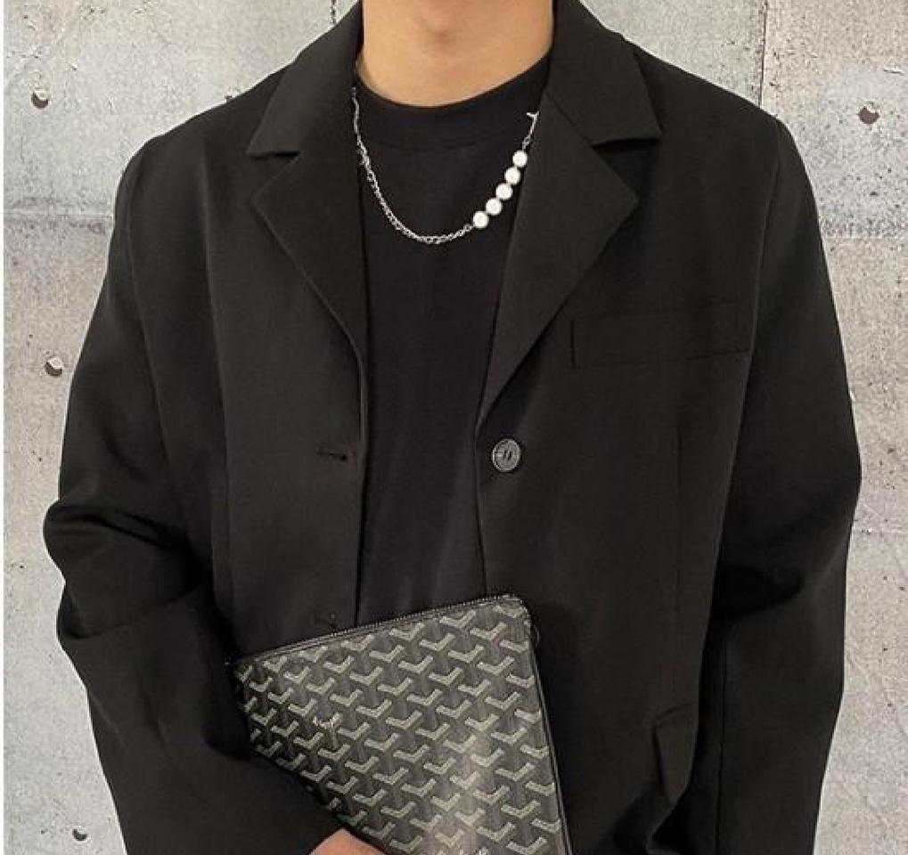 남자 여자 하이라이트 진주 체인목걸이