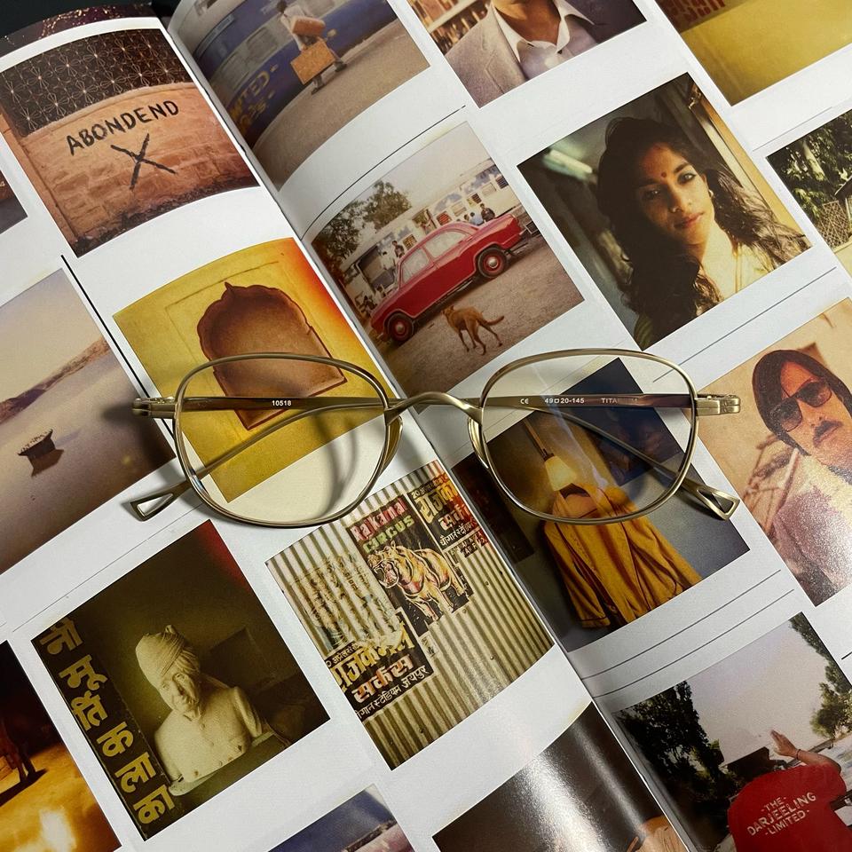 사각 골드 티타늄 코받침 없는 일본 안경