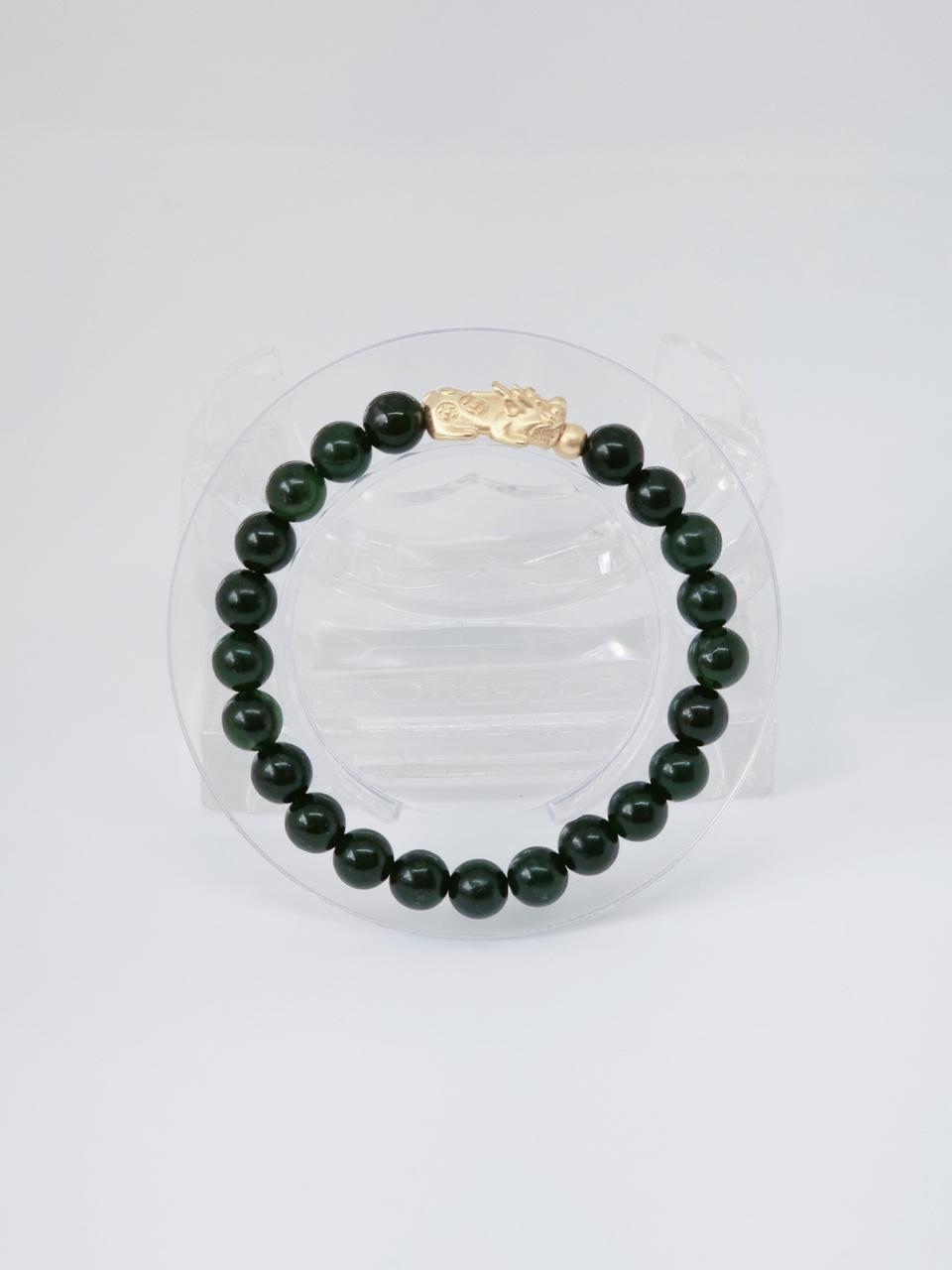 청색 원석 비휴 행운팔찌