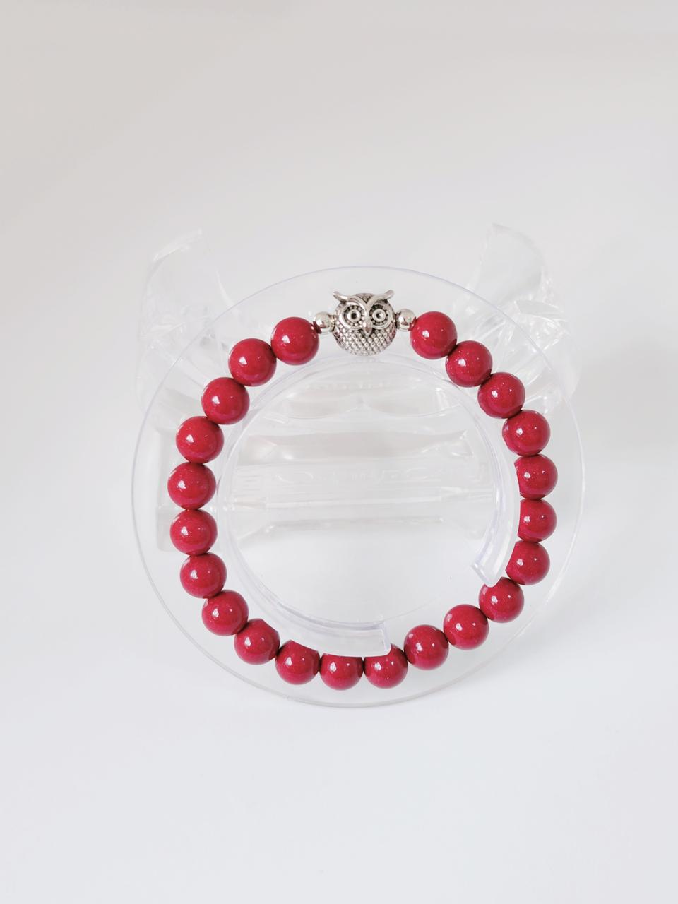 경면주사 부엉이 금전운 행운팔찌