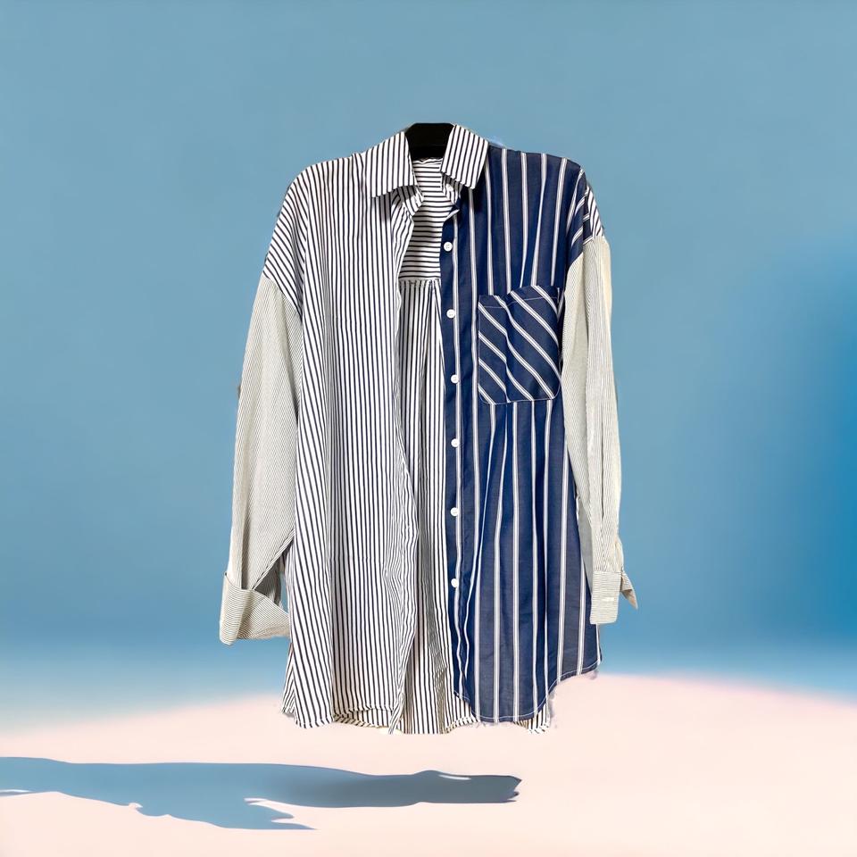 언발란스 박시 셔츠 (프리사이즈/ 남여공용)