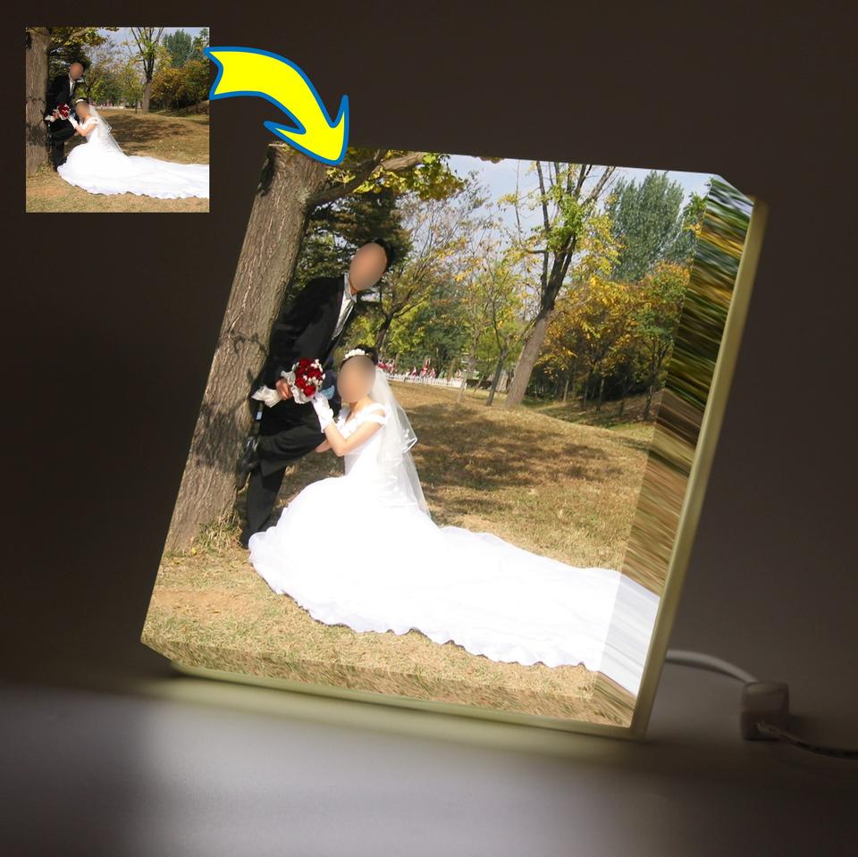 불이 들어오는 웨딩사진 액자 무드등 조명 LED 액자