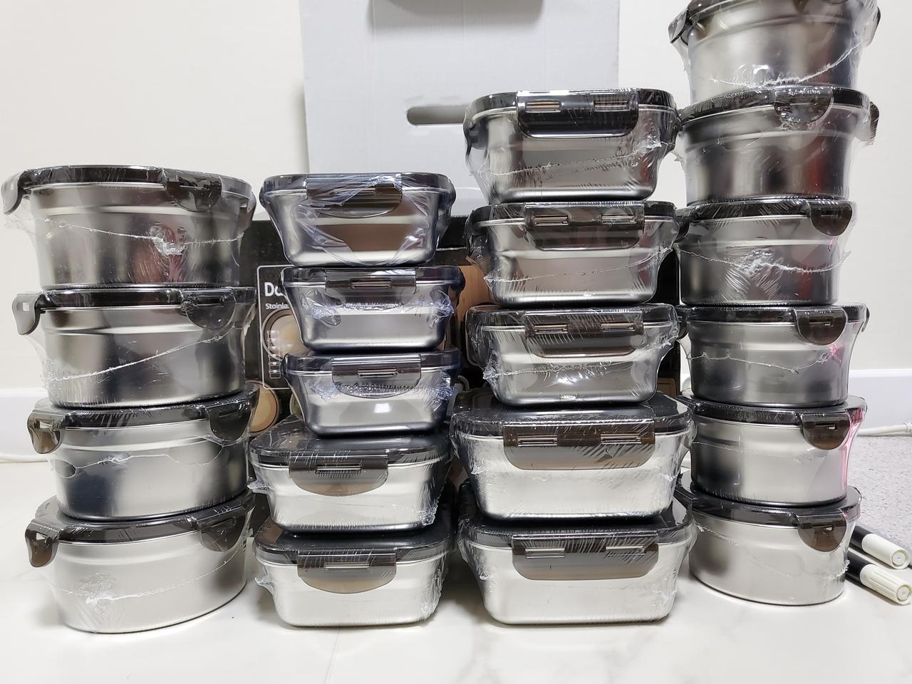 20종스텐찬통세트/밀폐용기/새상품/택배비무료/스텐반찬통
