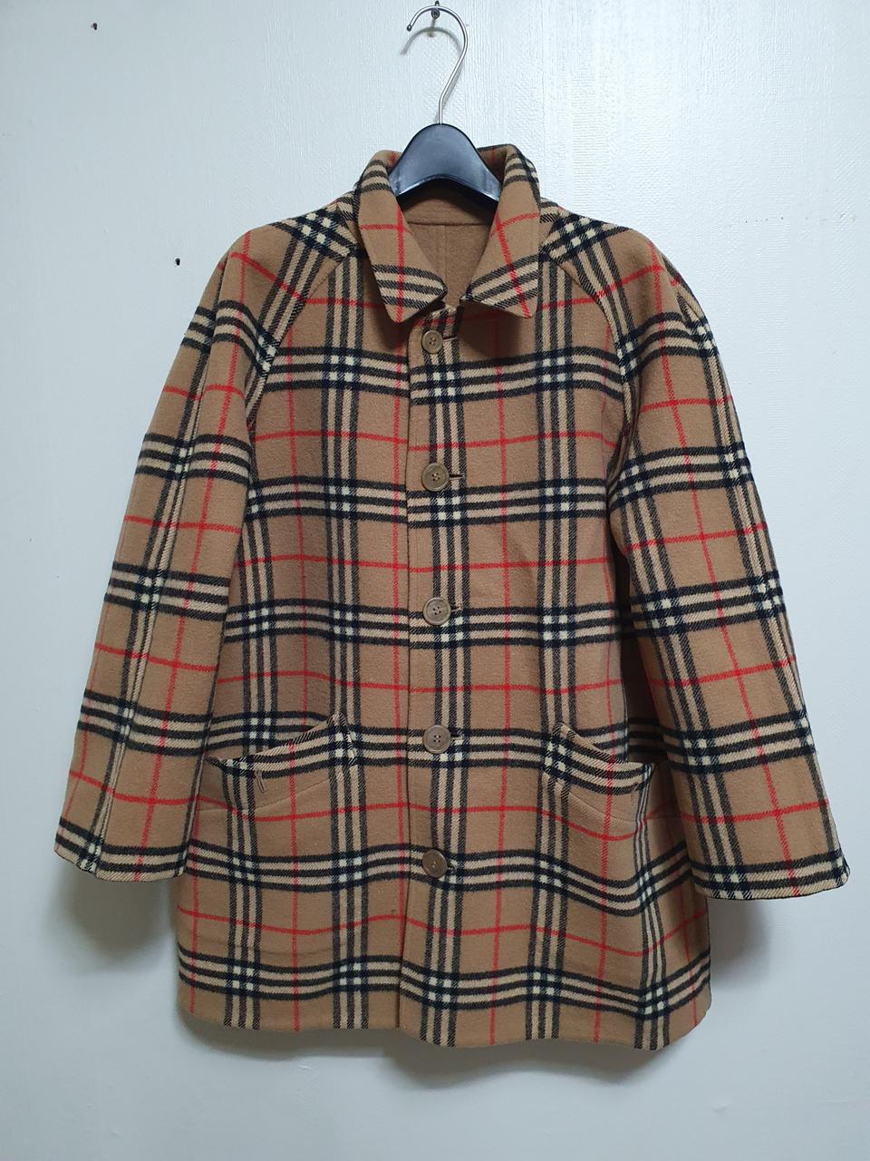 버버리 노바 체크 리버시블 울 코트 자켓