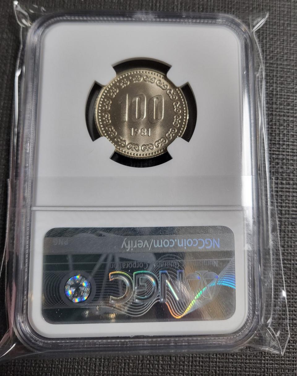 1981년100원 그레이딩66등급