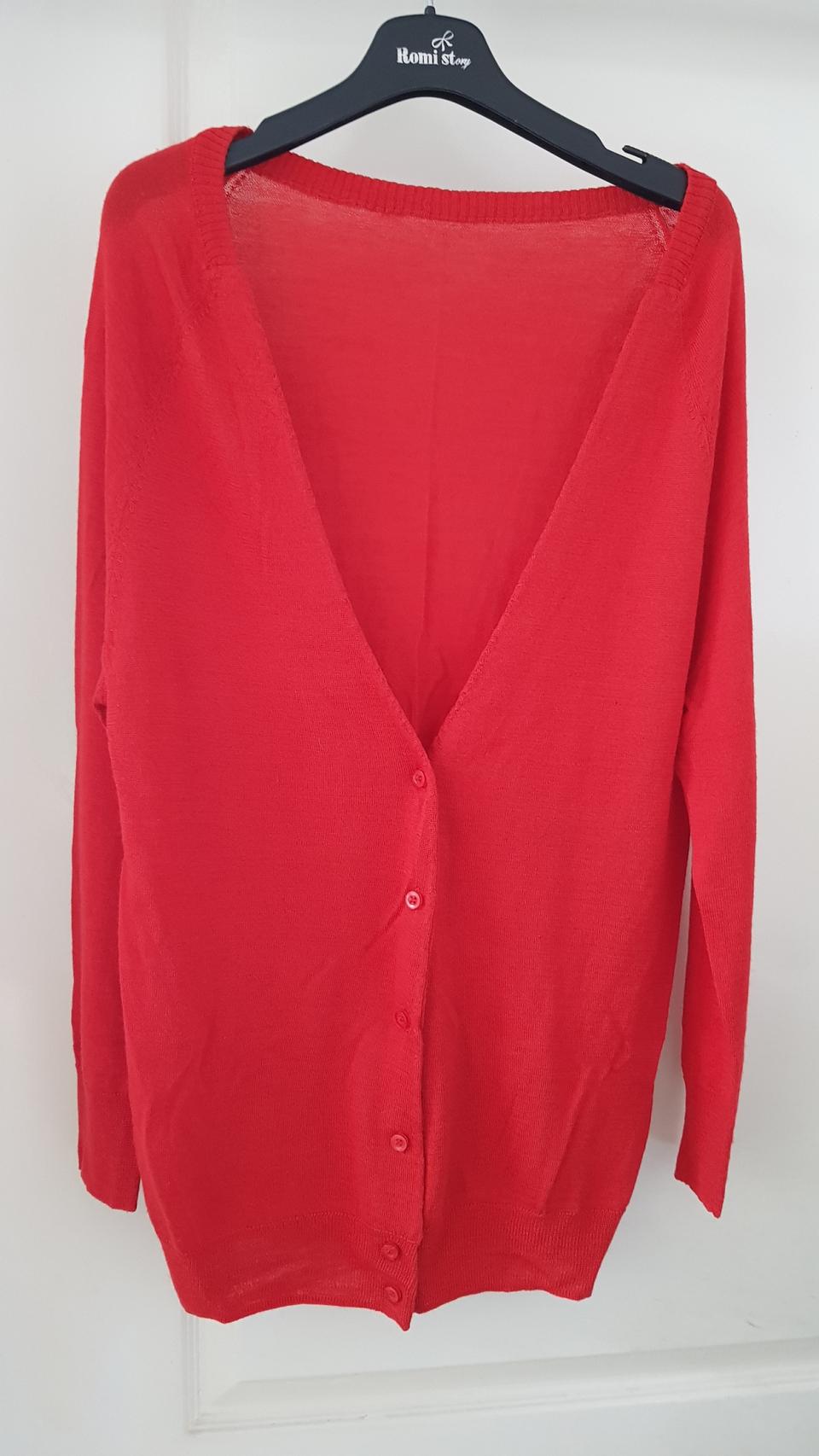 (미착용 새상품)레드 여성 가디건