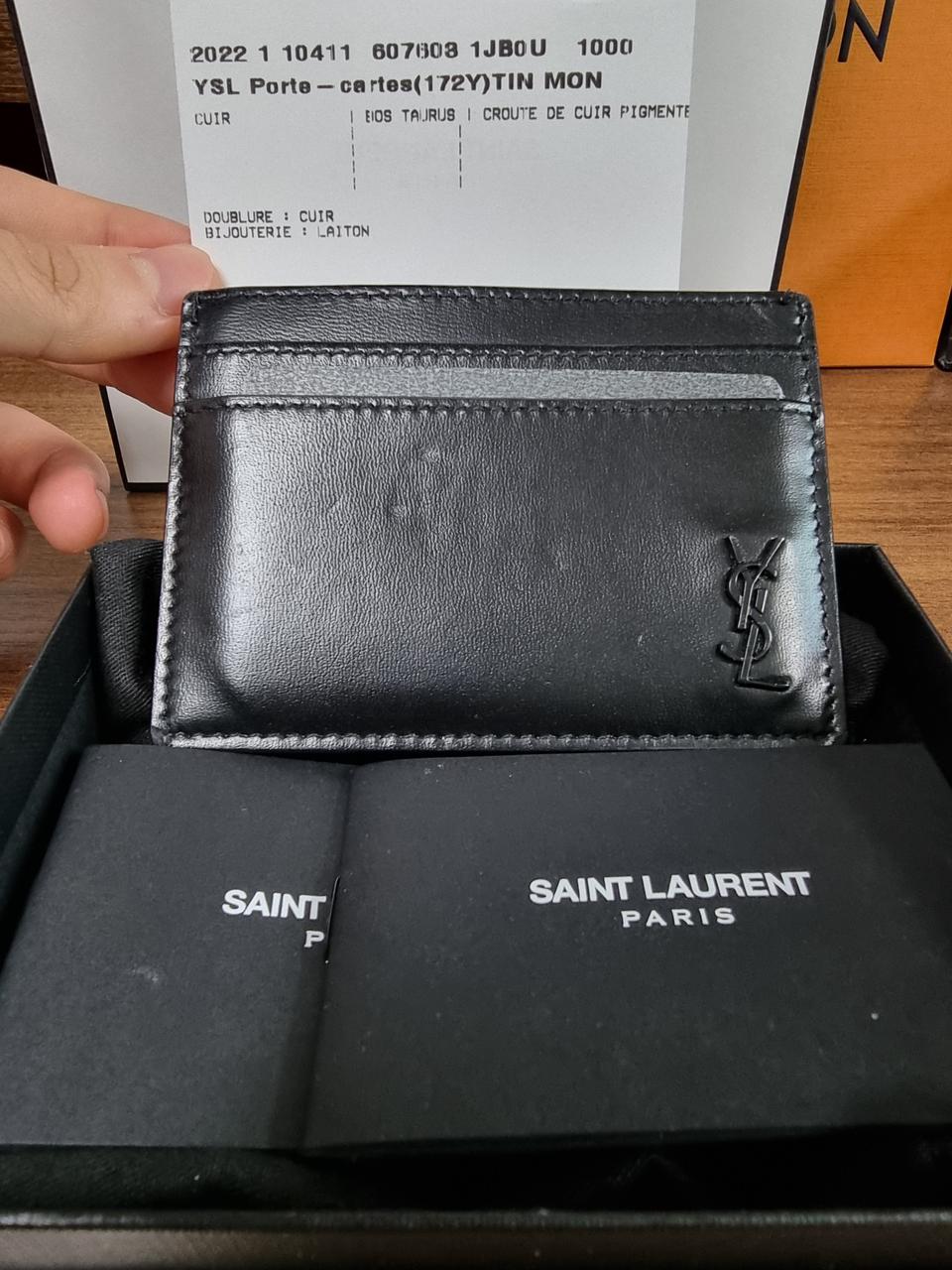[풀구성] 생로랑 YSL 블랙 로고 카드지갑