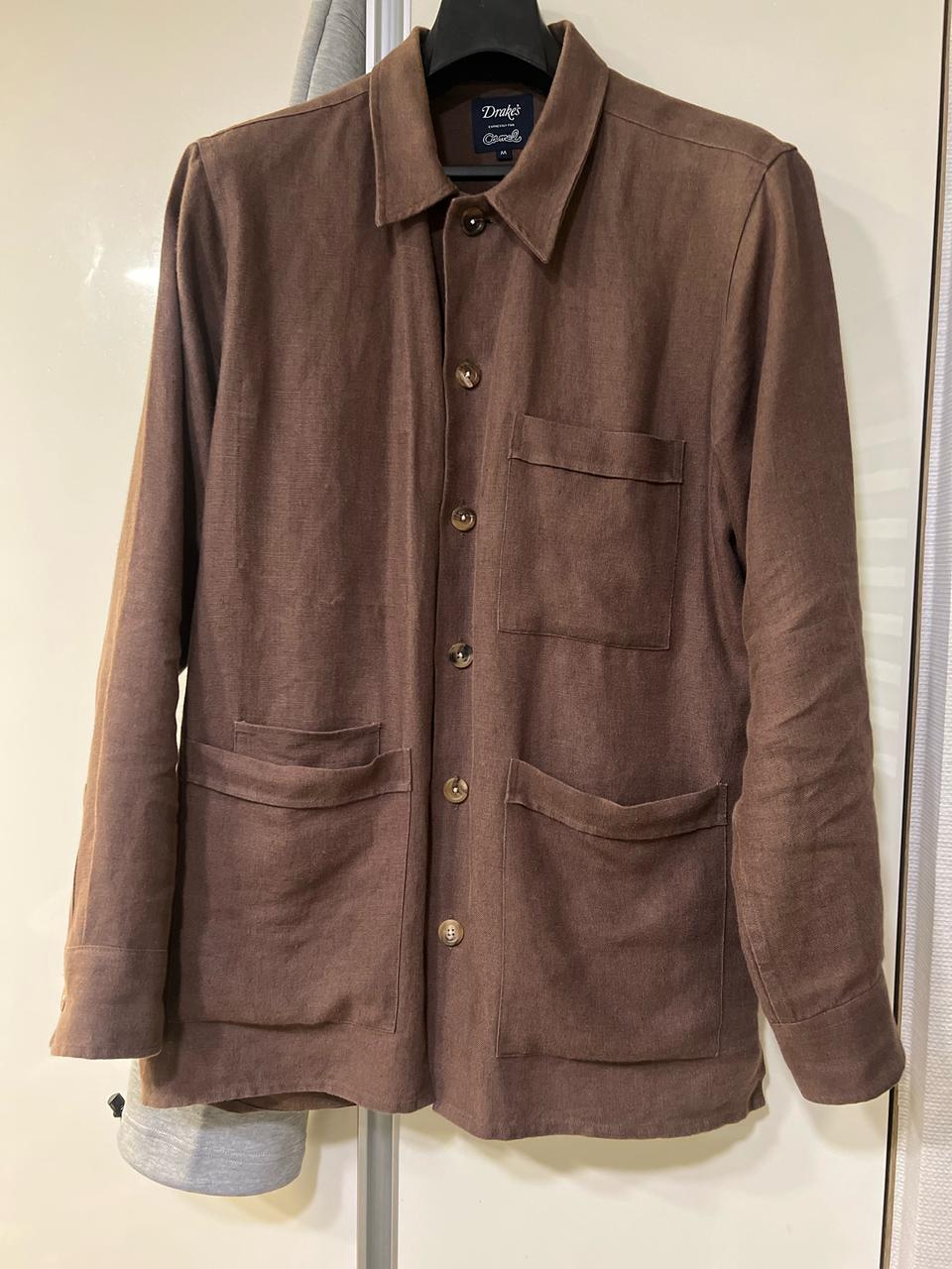 드레익스 오버셔츠 카멜 자켓 린넨 m사이즈