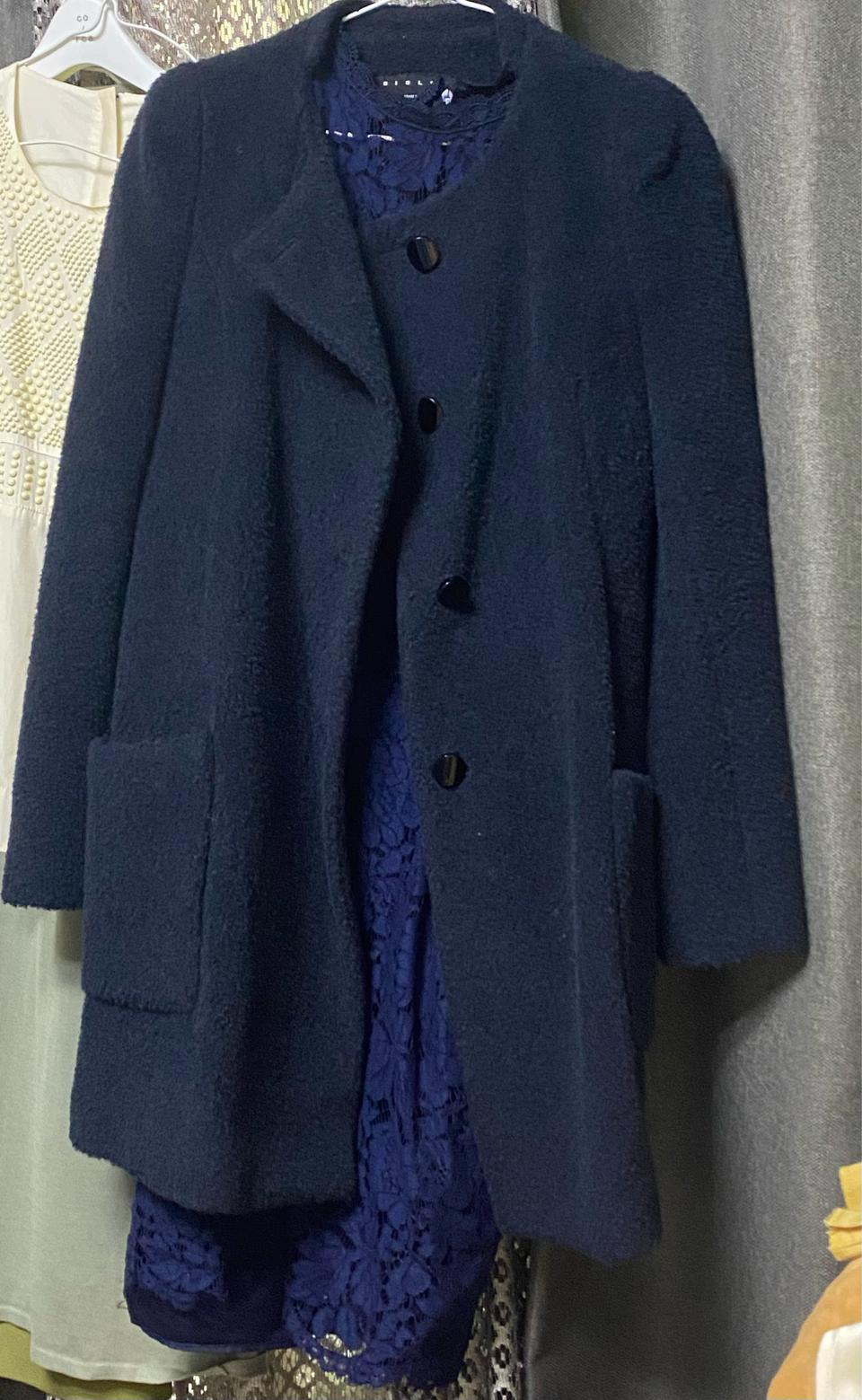 시슬리 곤색 간절기 코트