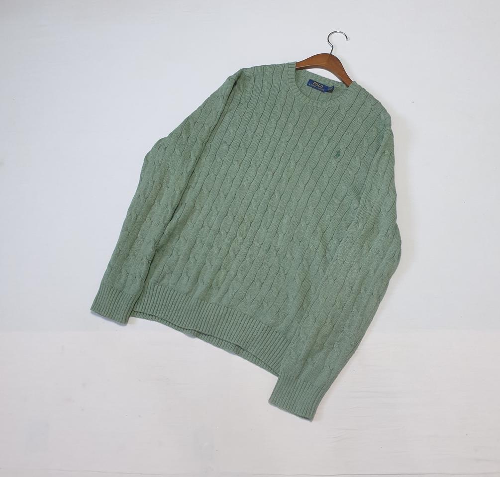 폴로 연카키 케이블 라운드 니트