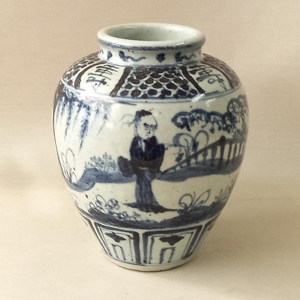 (연락요망) 명-청대 추정 청화백자 고사인물도 소호