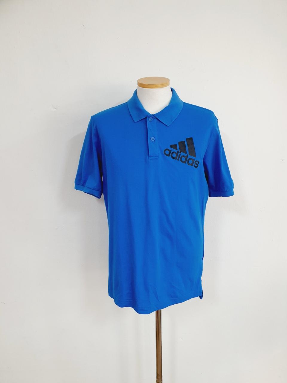 아디다스 남성 빅로고 카라 반팔 티셔츠 100 