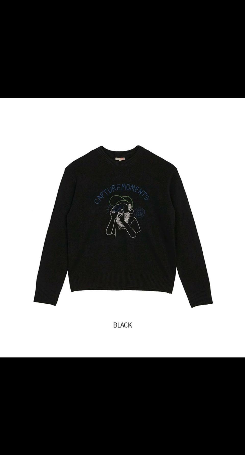 스파오 자수 스웨터 블랙 XL