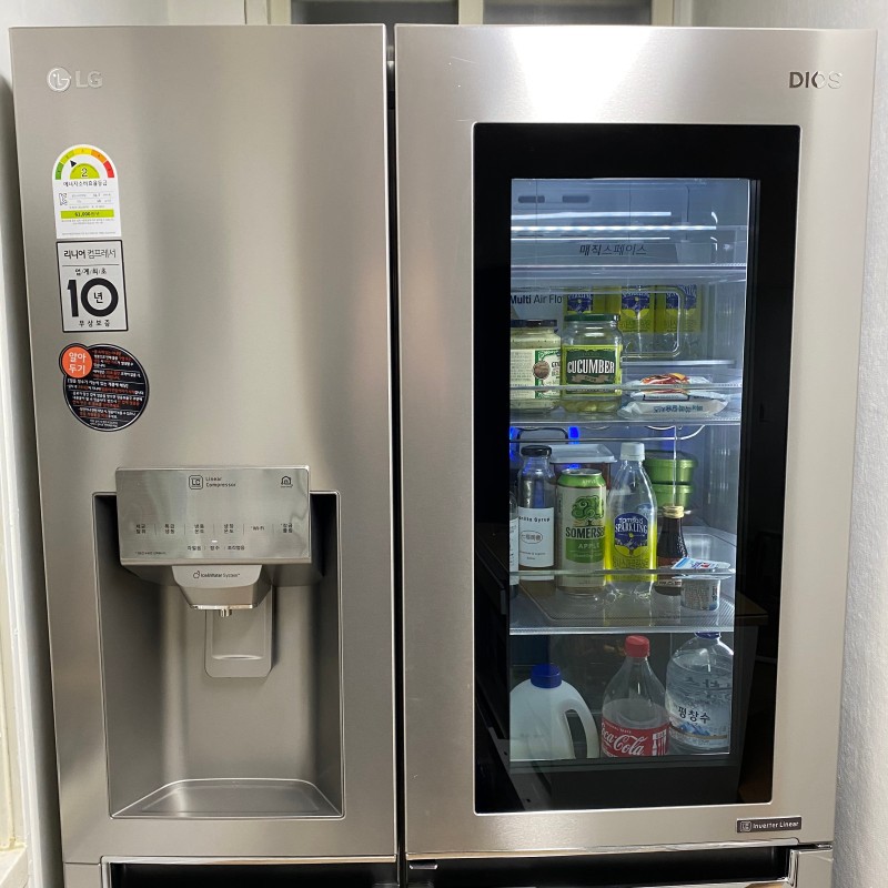 LG DIOS 얼음정수기 노크온 냉장고 매직스페이스