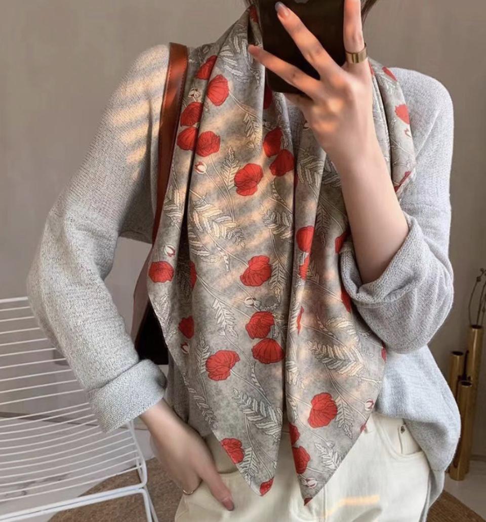 꽃패턴 까레스카프