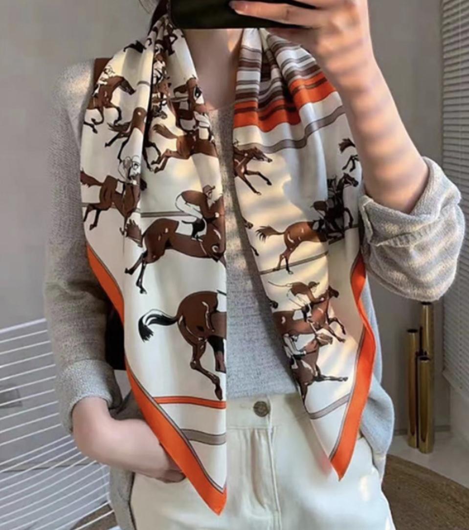 까레정사각 봄 스카프