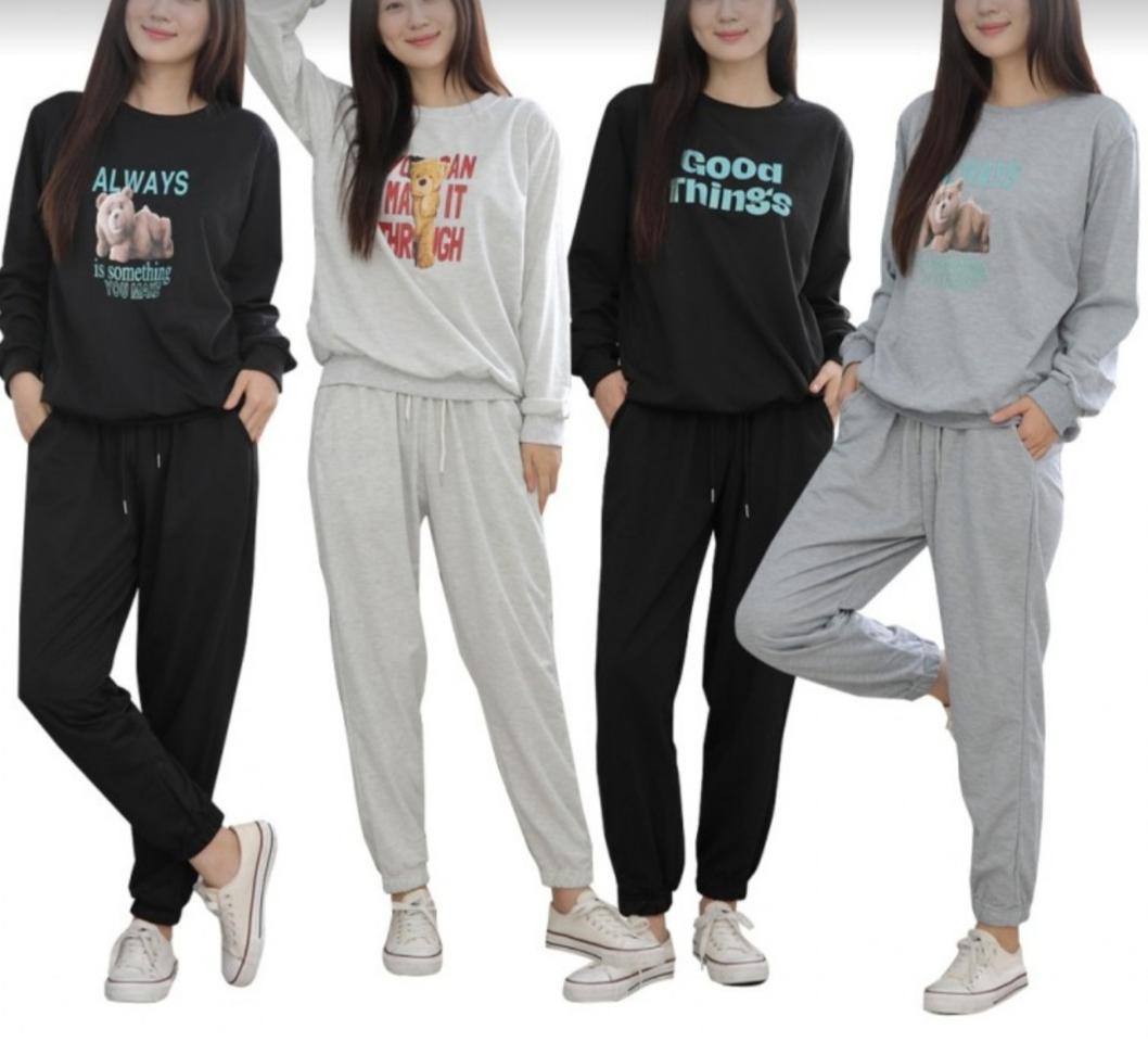 여성 맨투맨 상하의 세트